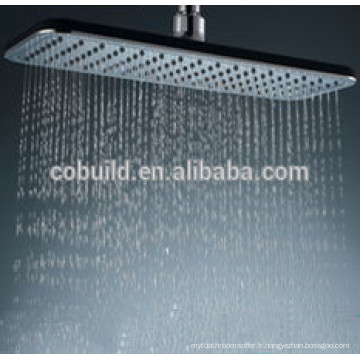 Tête de douche de salle de bains de pluie d&#39;économie d&#39;eau montée par plafond ultra mince d&#39;acier inoxydable